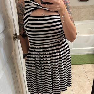 Betsey Johnson Black and White Striped Mini Dress